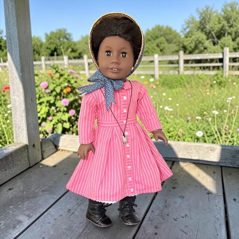 American Girl Historical Addy Walker in Box with Addy's Tartan Dress & Coat